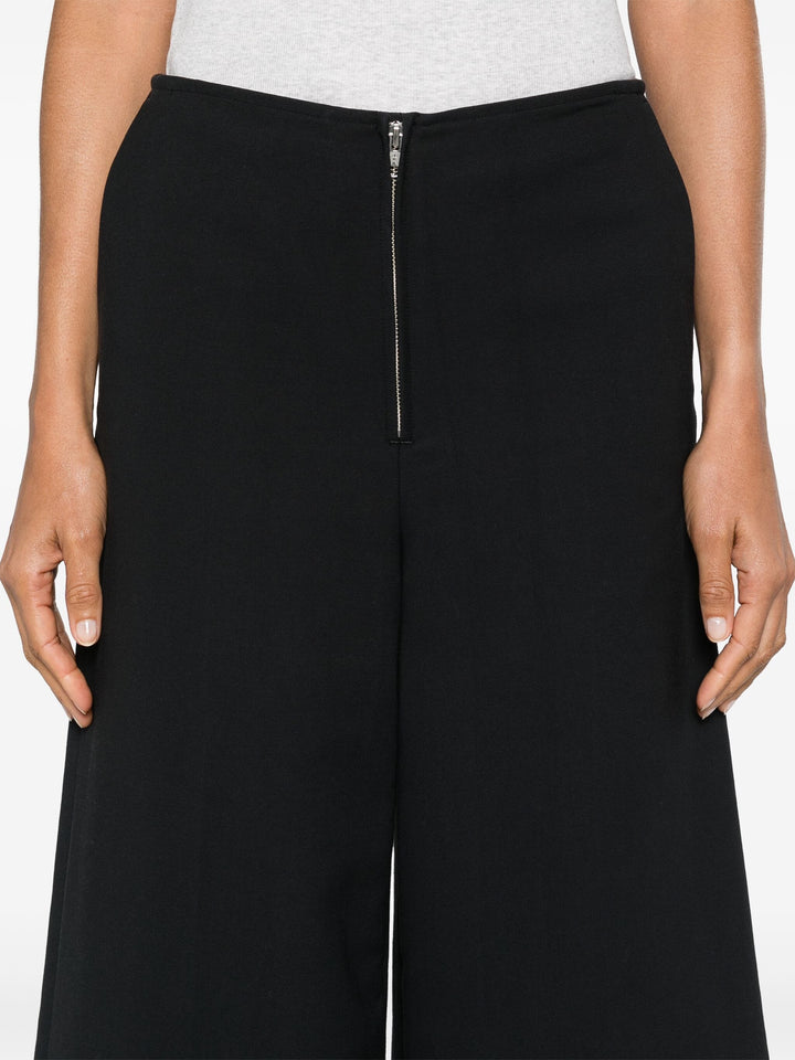 Zip-Front Wide Trousers