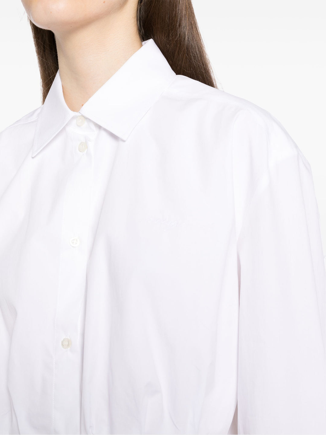 Cropped Shirt With Elastic Waist