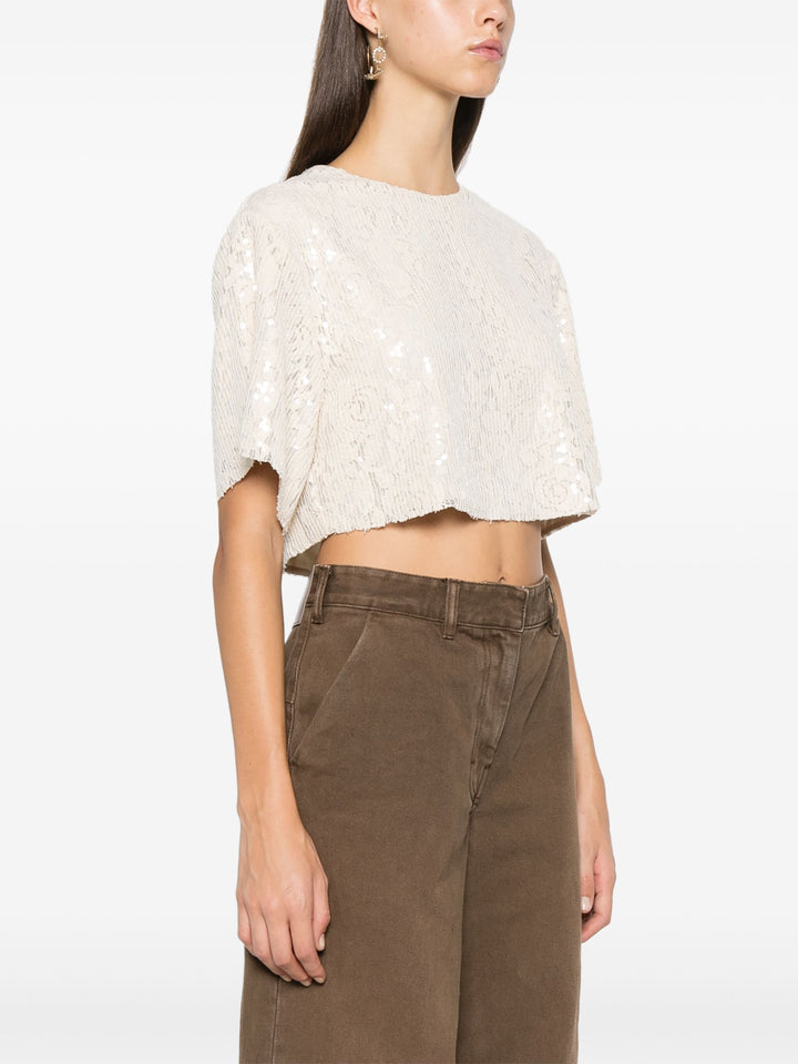 Glitter Cropped Blouse