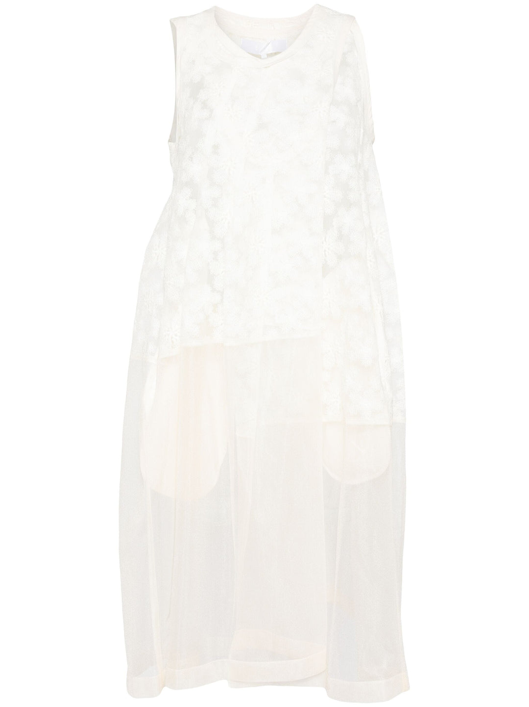 Polyester Organdy Embroidered Dress