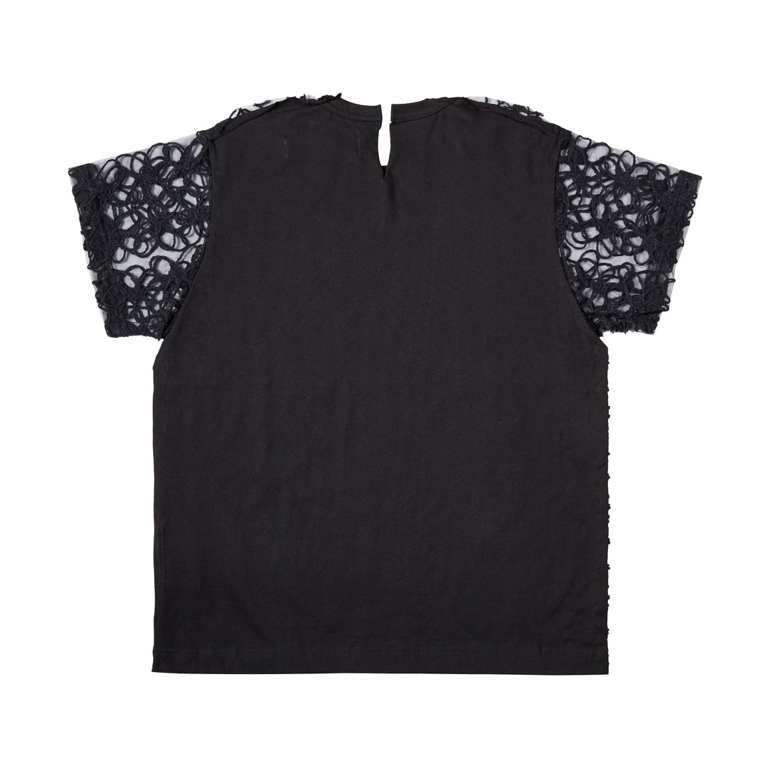 Nylon Tulle Embroidered Tee