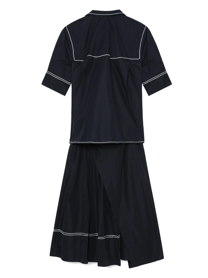 Shirt Dress With Wave Stitch