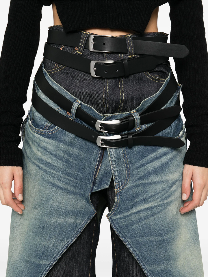 Cotton Selvedge Denim X Leather Jeans