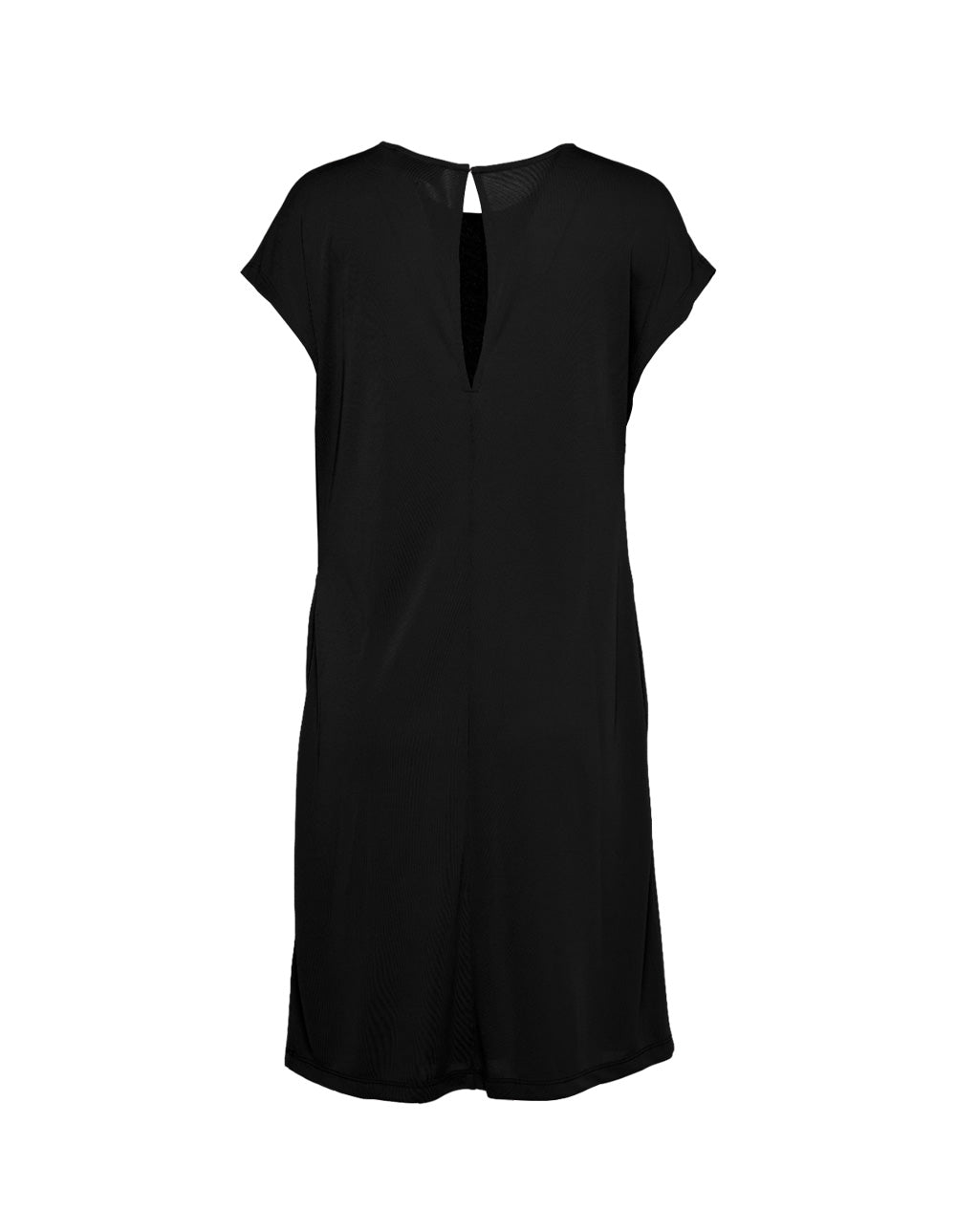 Poly Crepe Short Sleeves Drape Dress