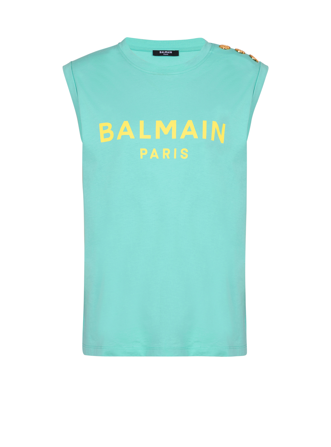 3 Button Balmain Print Tank Top
