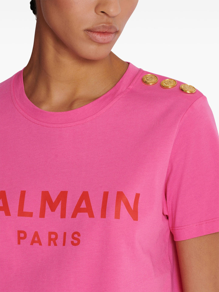 3 Button Printed Balmain T-Shirt