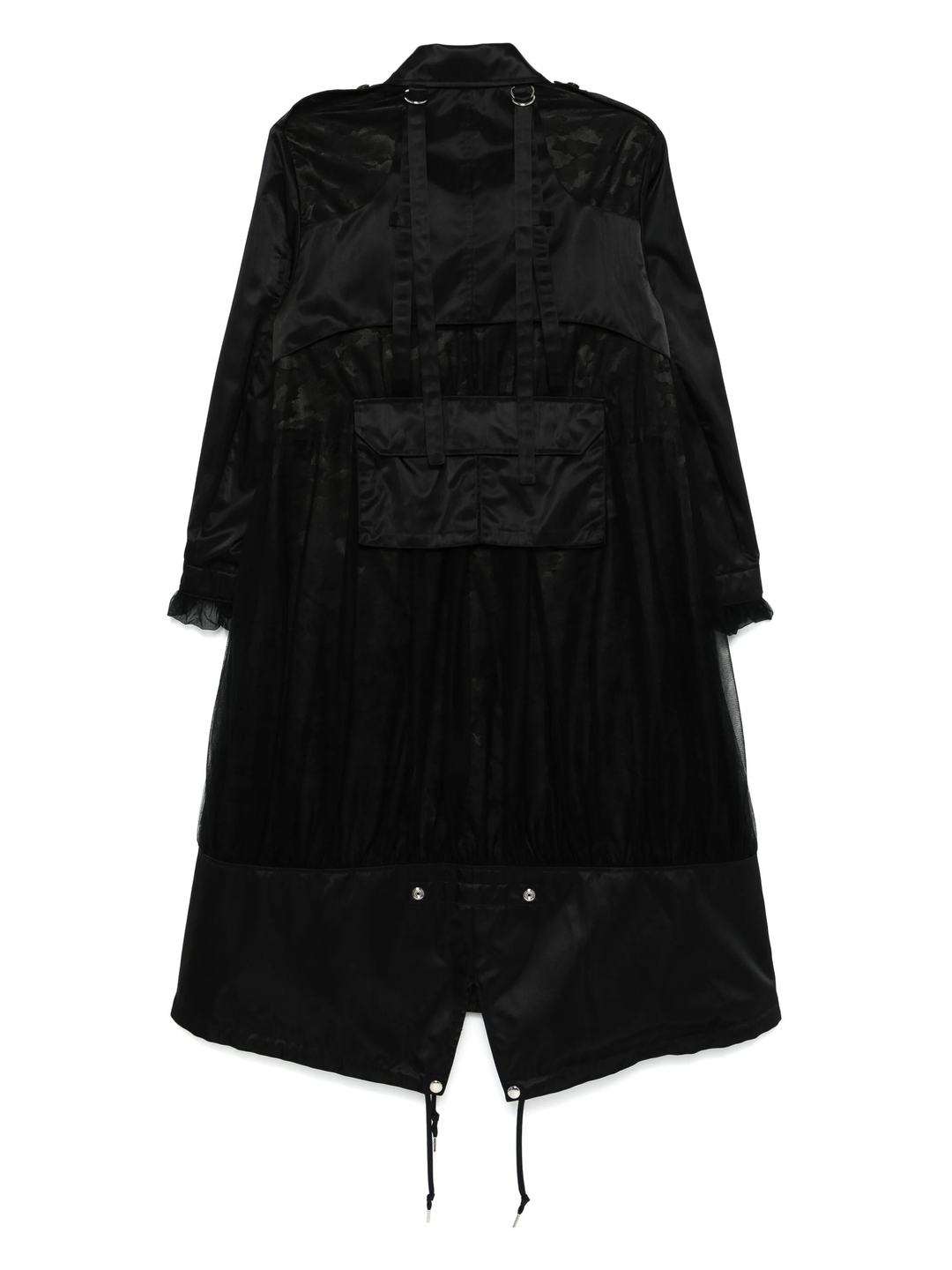 Nylon Twill X Nylon Tulle Coat