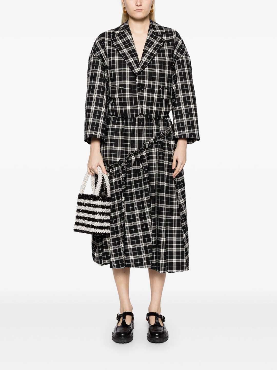 Check Pattern Wool Gabardine Jacket