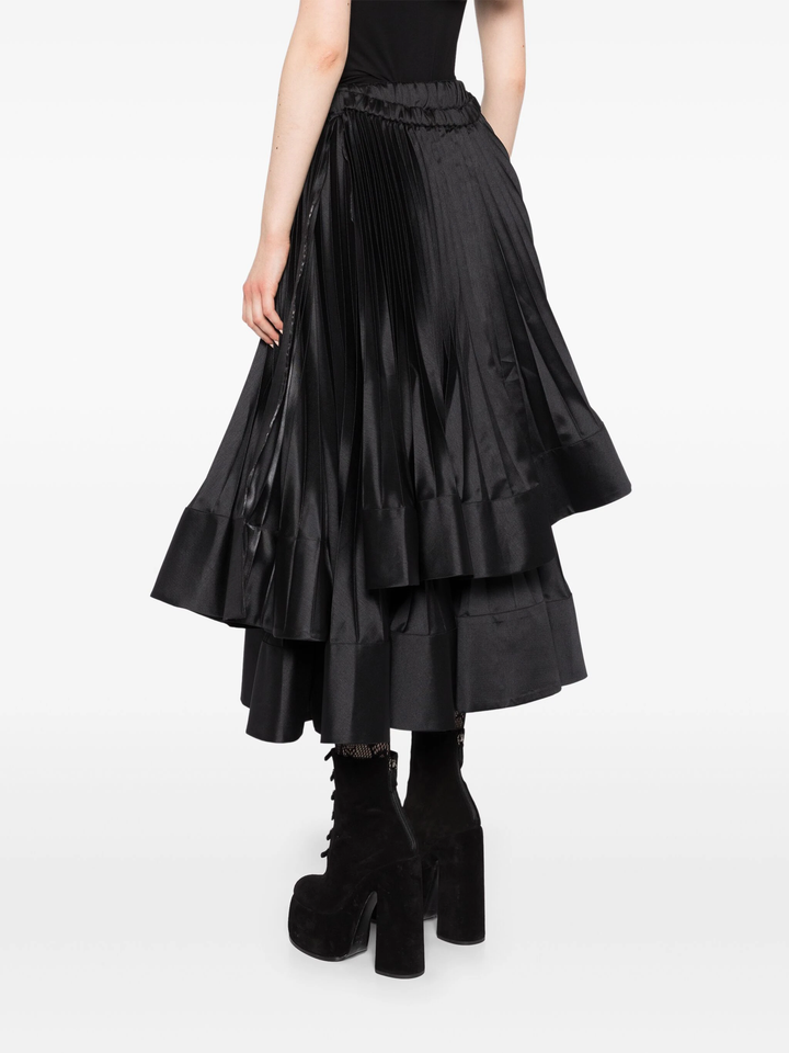 Polyester Back Satin Pleats Skirt