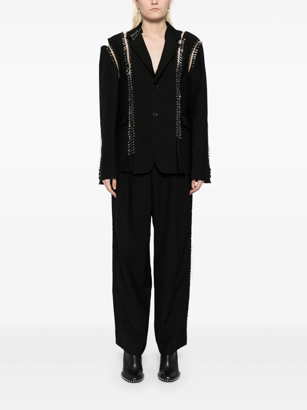 Wool Mohair Doeskin X Pin Jacket