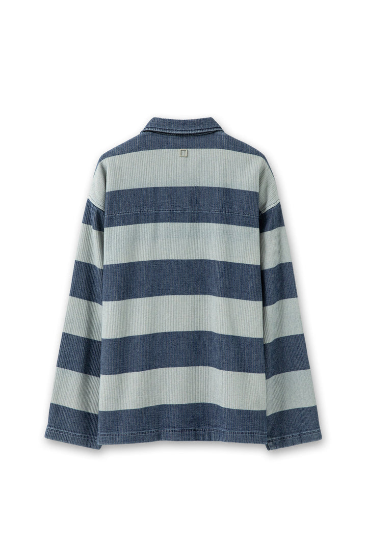 Long Sleeve Stripe Polo Tee