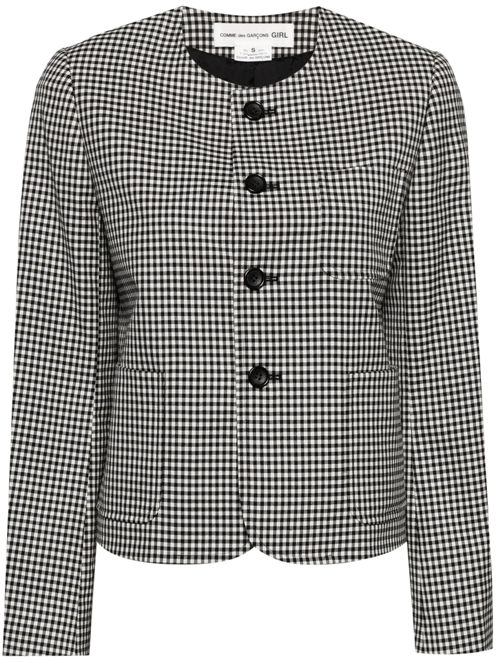 Wool Gingham Check Jacket