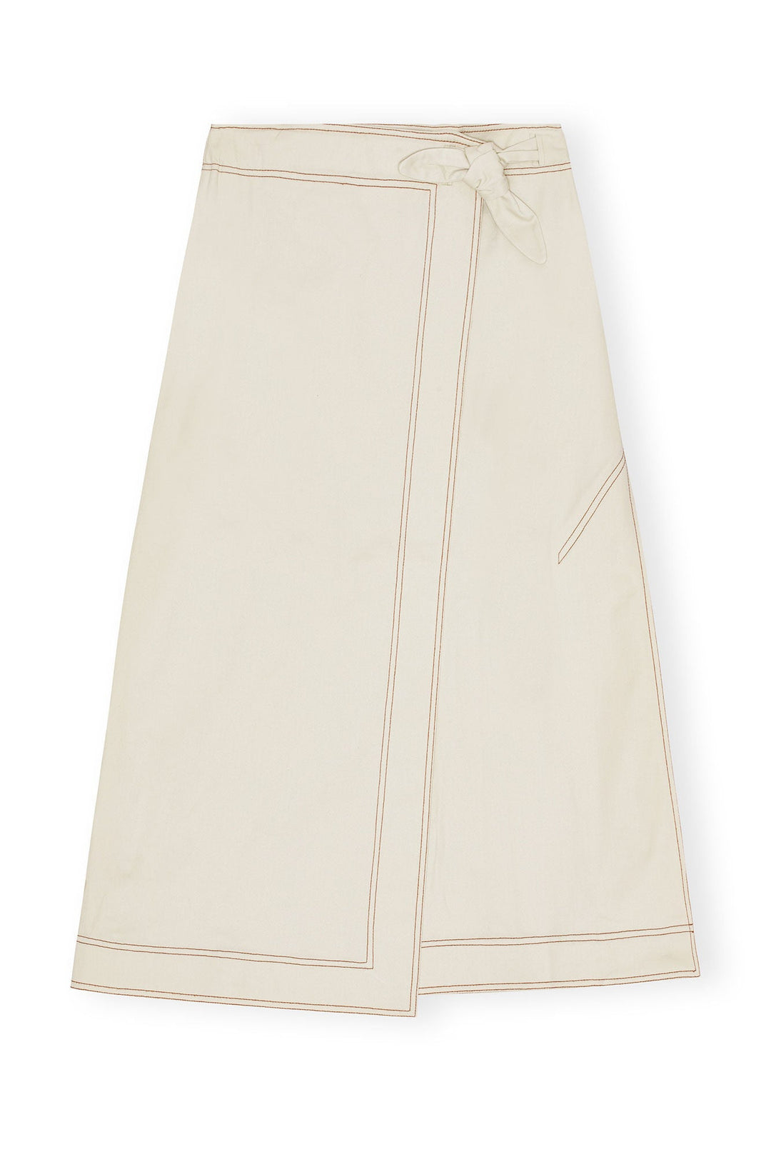 Herringbone Canvas Long Wrap Skirt