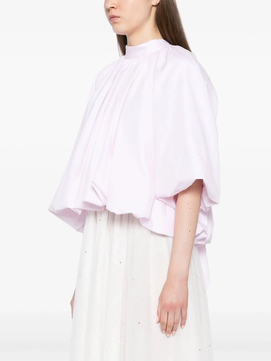 Puff Sleeve Back Bow Balloon Top