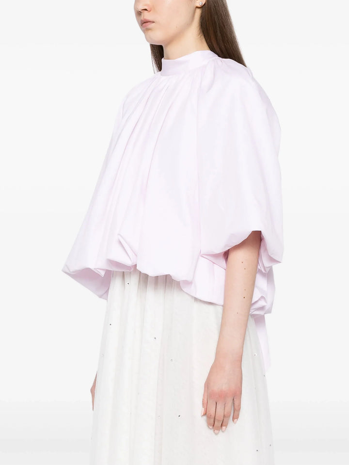 Puff Sleeve Back Bow Balloon Top