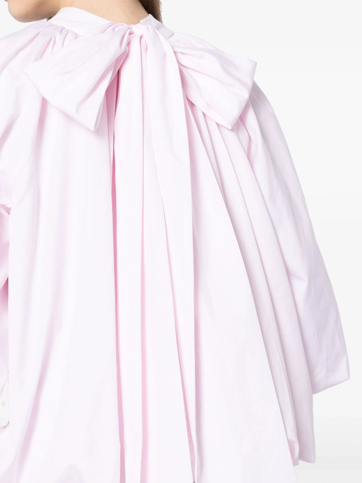 Puff Sleeve Back Bow Balloon Top
