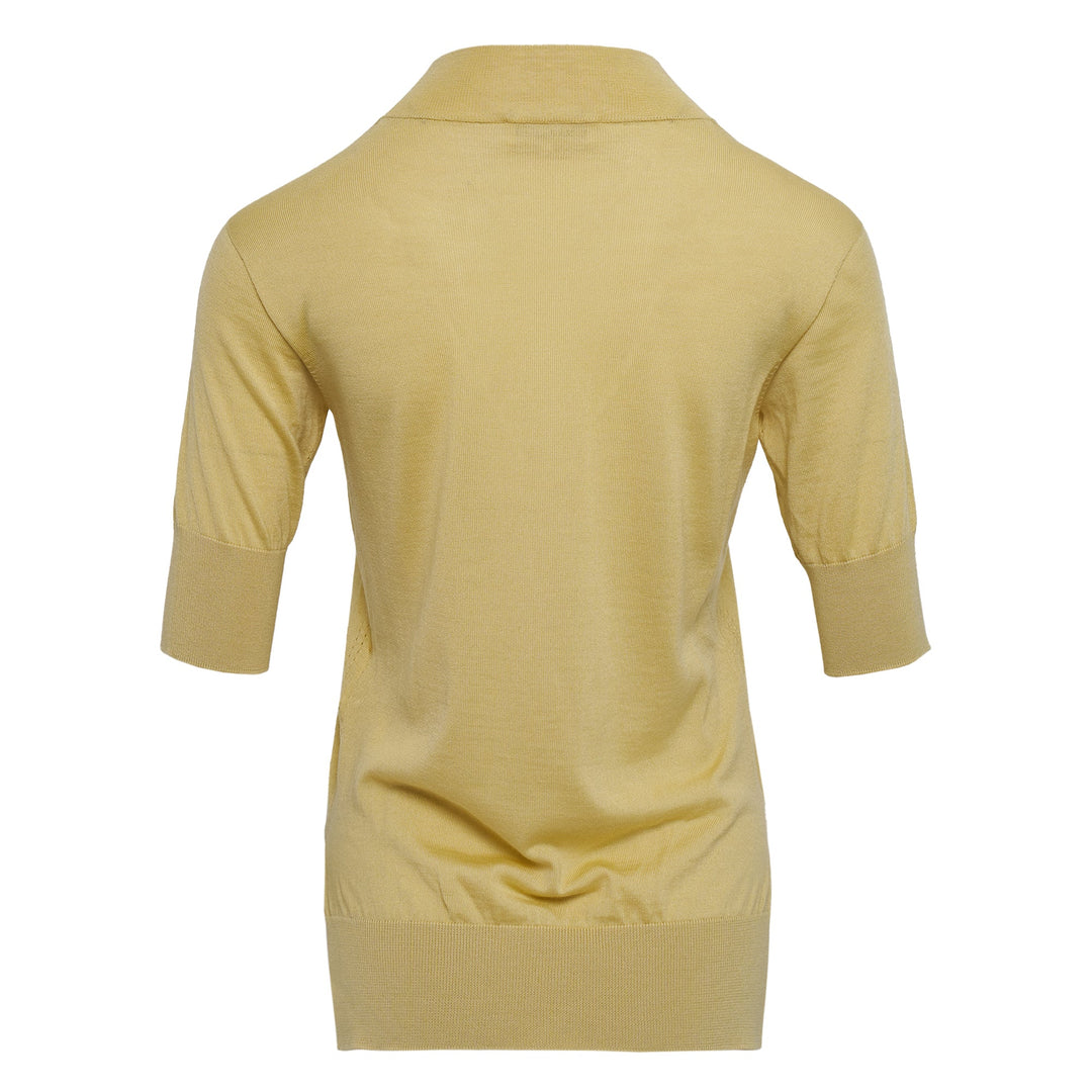 Wool Silk Crewneck Short Sleeve Sweater