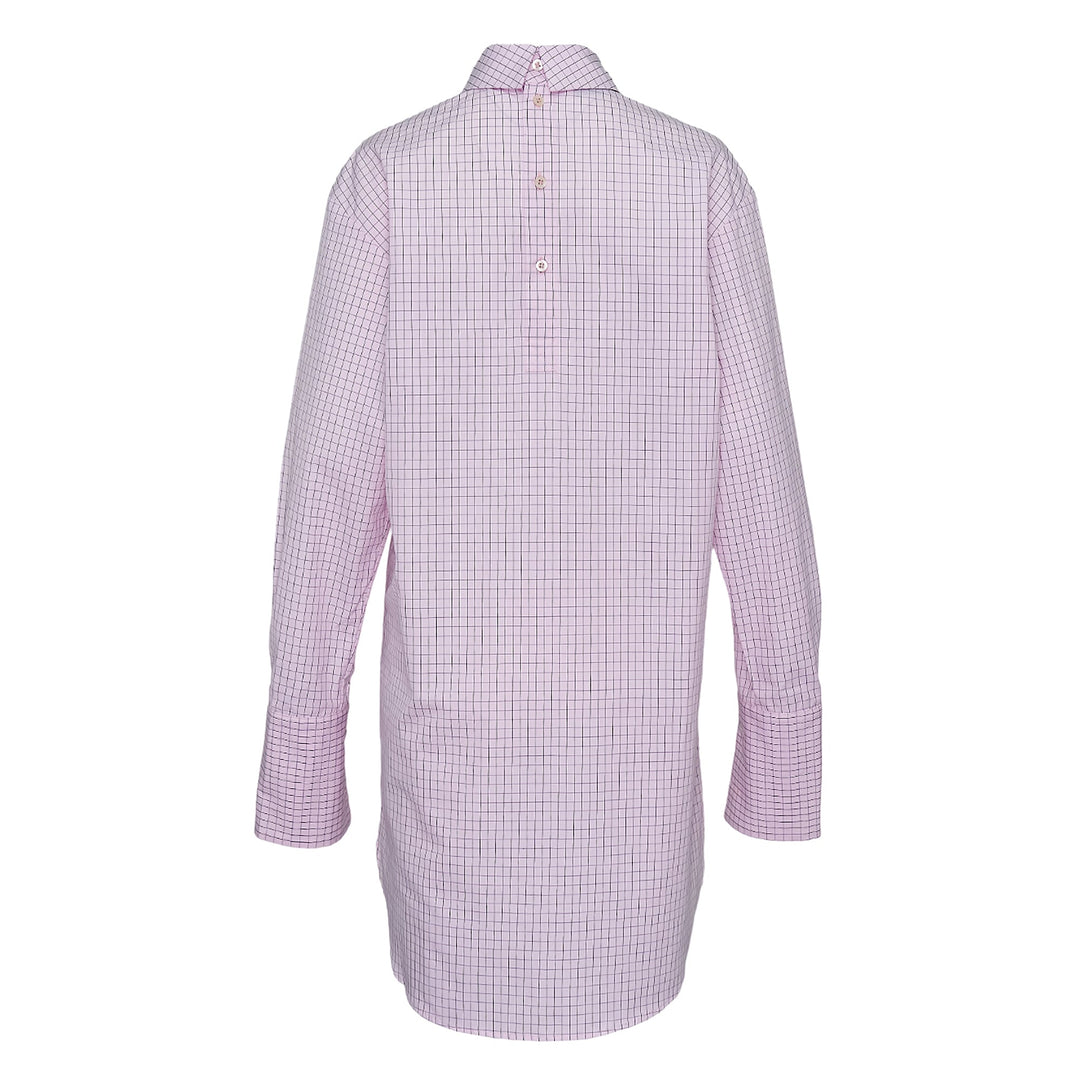 Highneck Grid Check Long Shirt