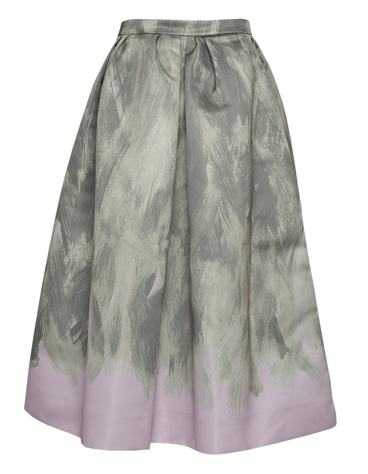 Brushstrokes A-Line Full Midi Skirt