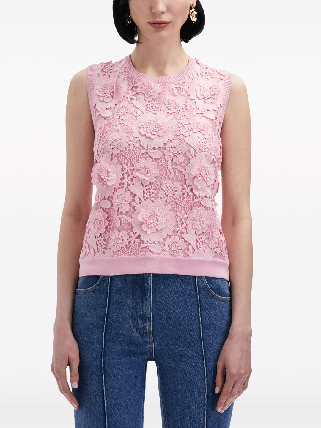 Floral Guipure Inset Tank