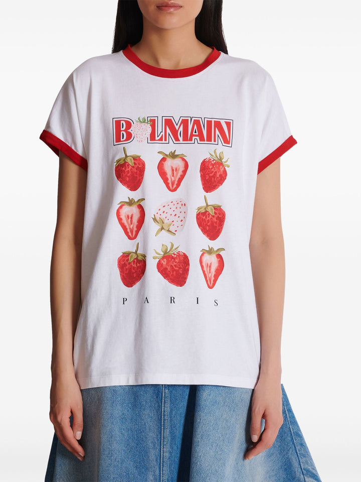 Fraise Print Bicolor T-Shirt