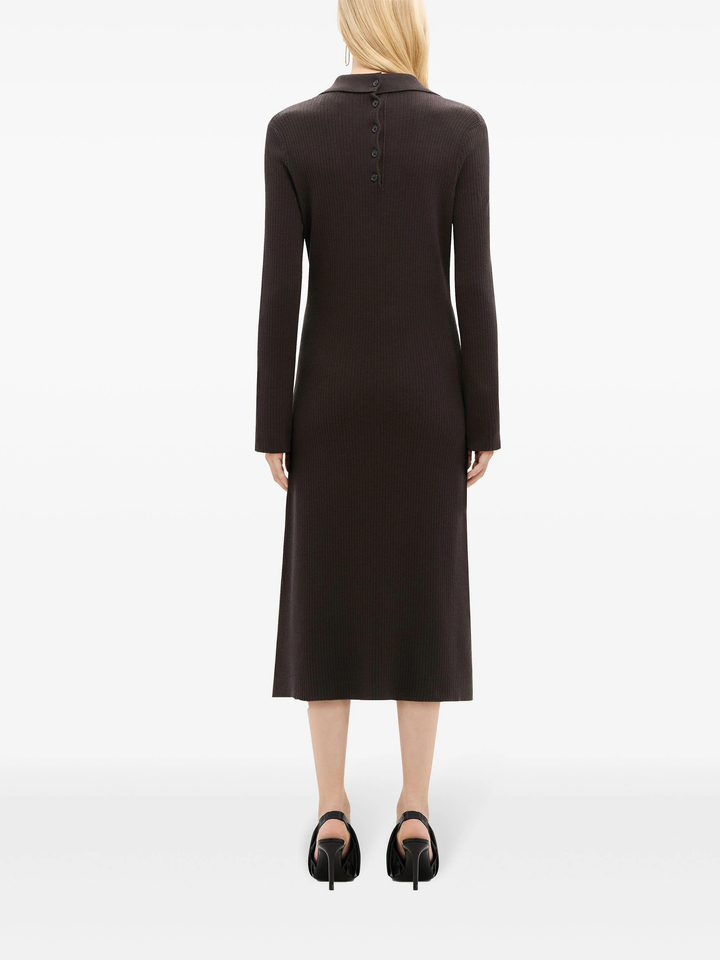 Multi-Buttons Light Wool Dress