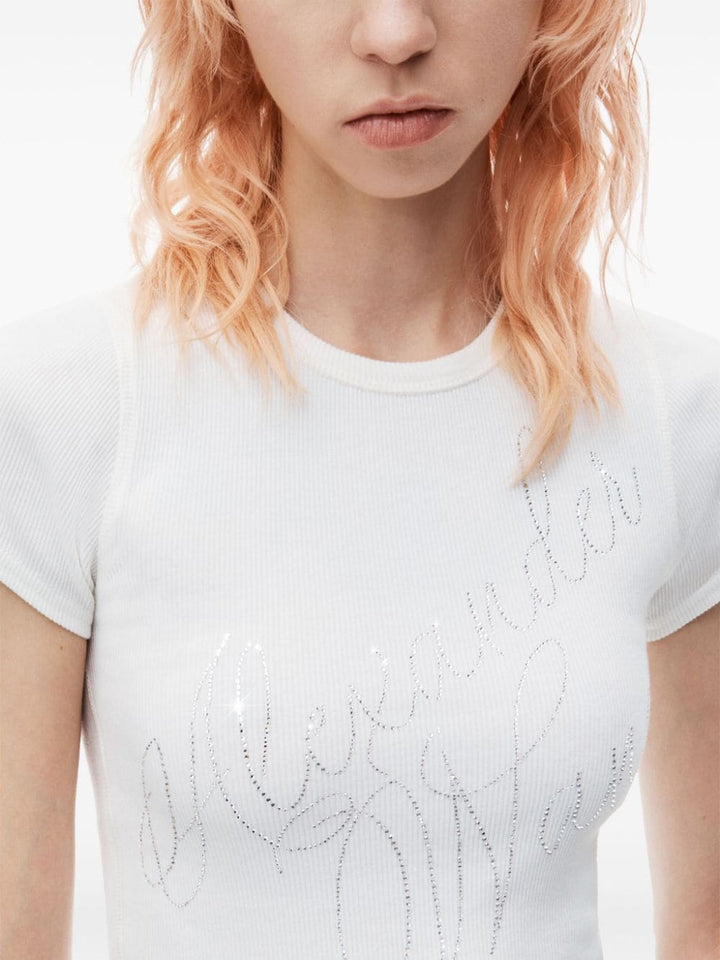 Fitted Tee With Hotfix Cursive