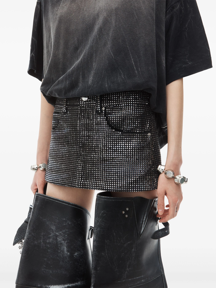 Mini Skirt All Over Distressed