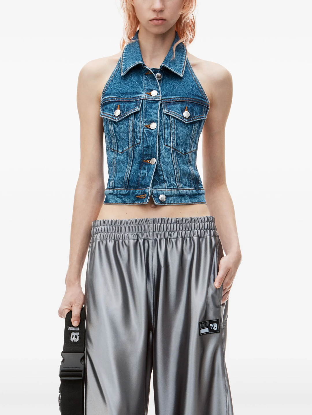 Stretch Denim Halter Top