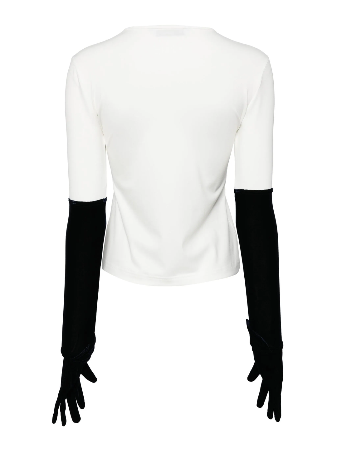 White Velvet Globe Crying Girl Knit Top