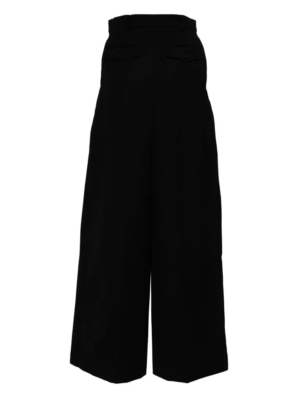 Black Side Folded Wide Pants