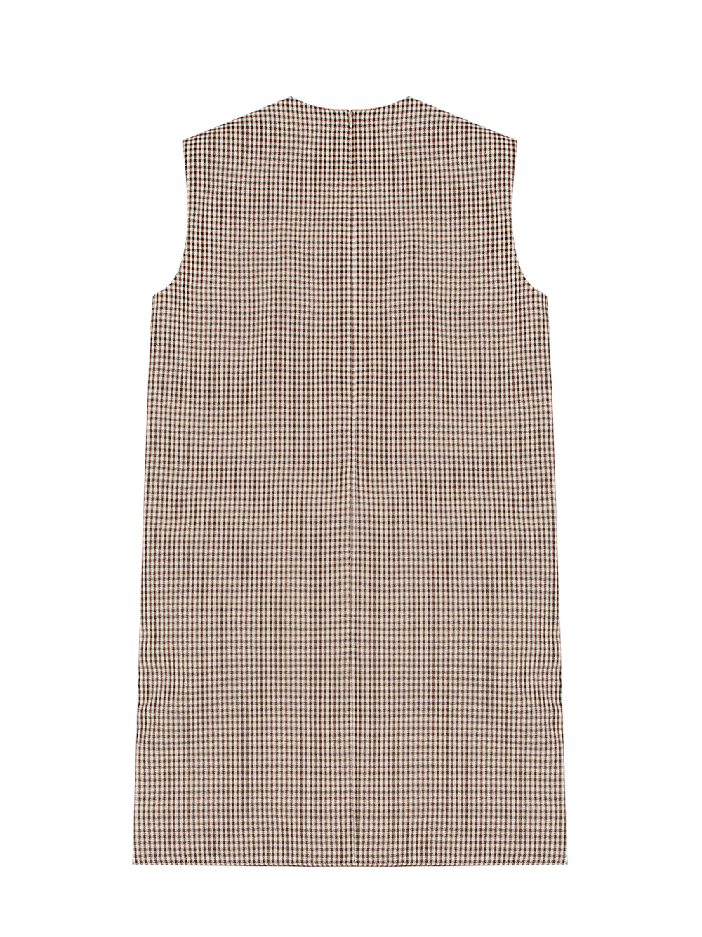 Beige Womens Check Pattern Mini Dress