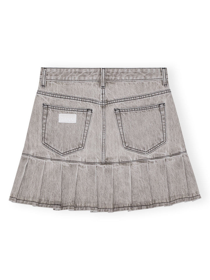 Future Denim Pleated Mini Skirt