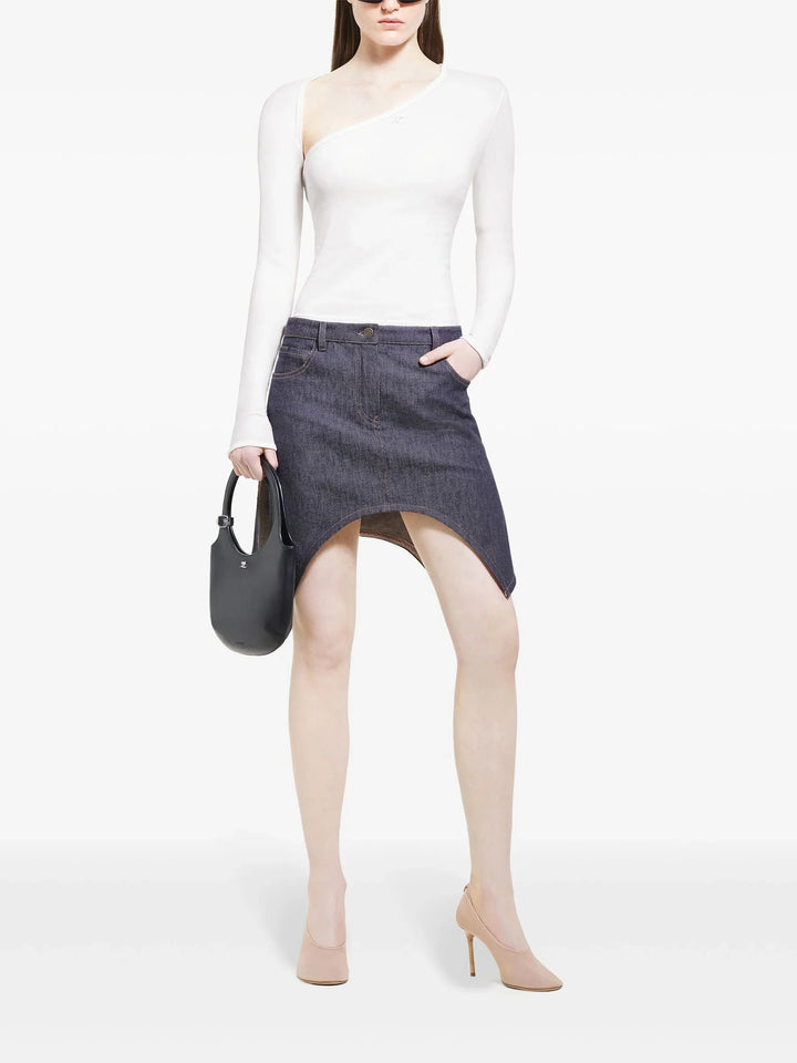 Reversed Denim Mini Skirt