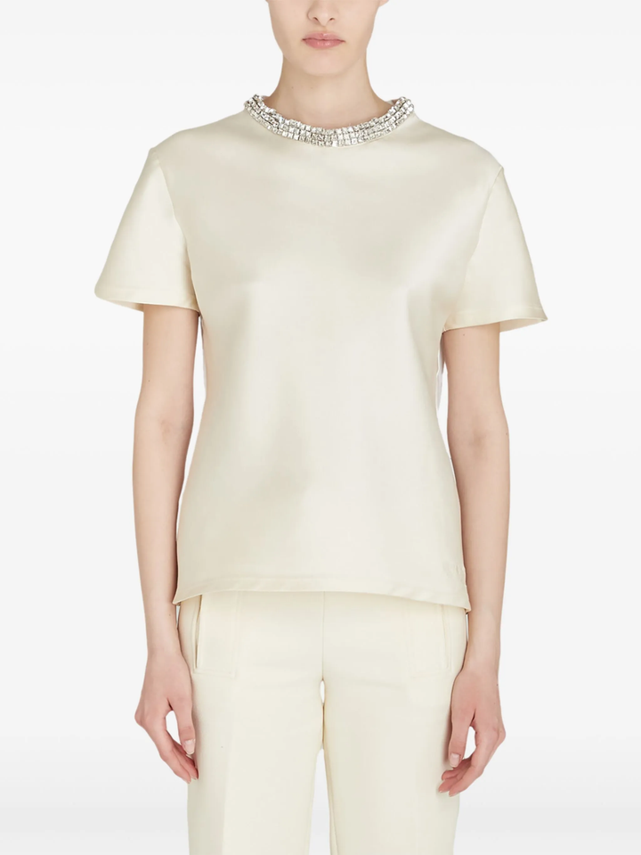 Diamante Embellished Neck T-Shirt