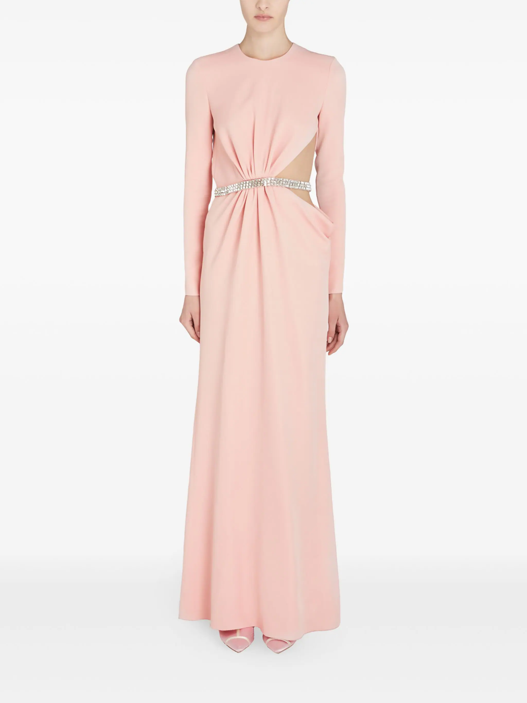 Quartz Rose Openwork Rhinestone Dress