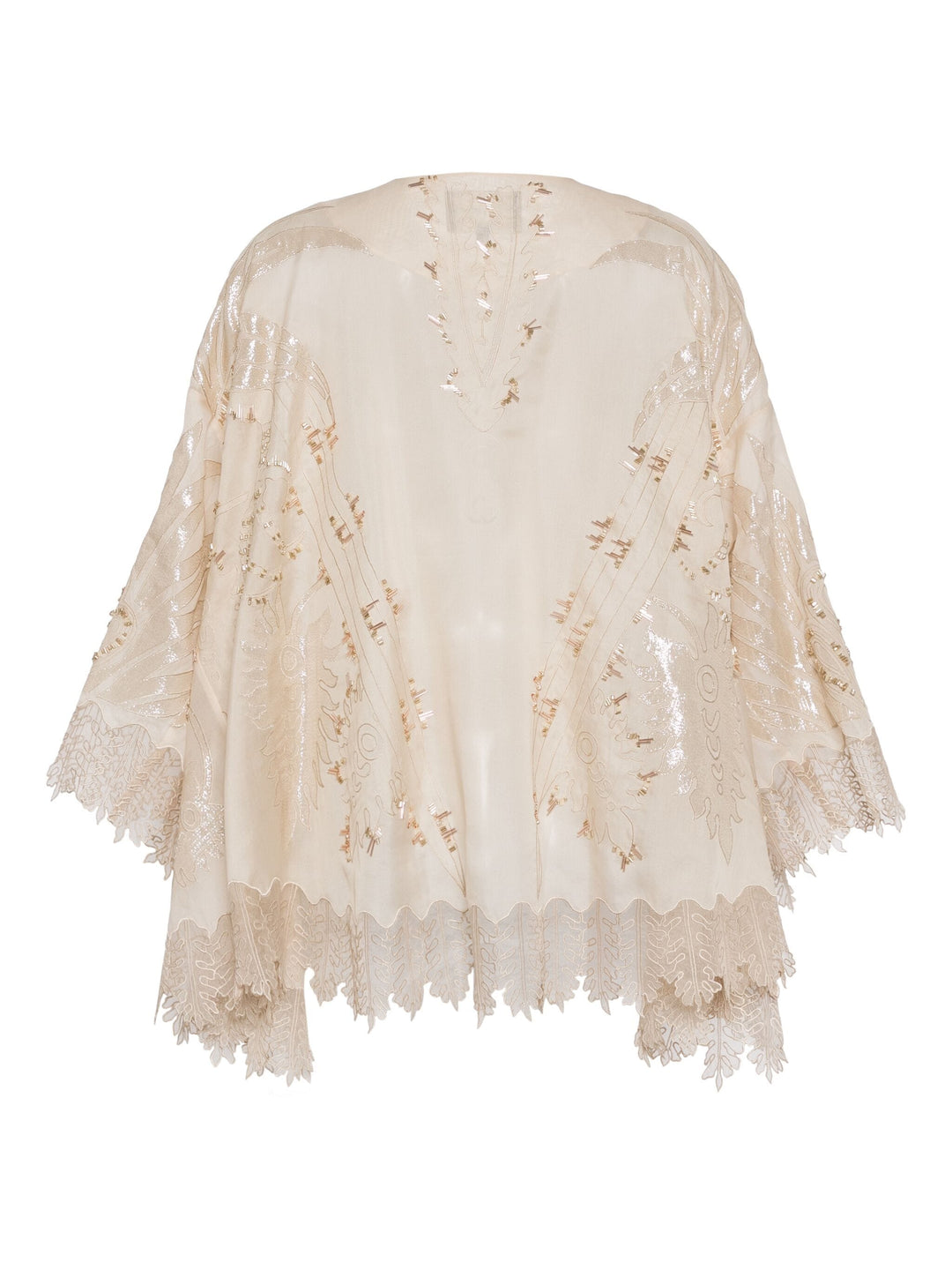 Embroidered & Beaded Flare Organza Jacket