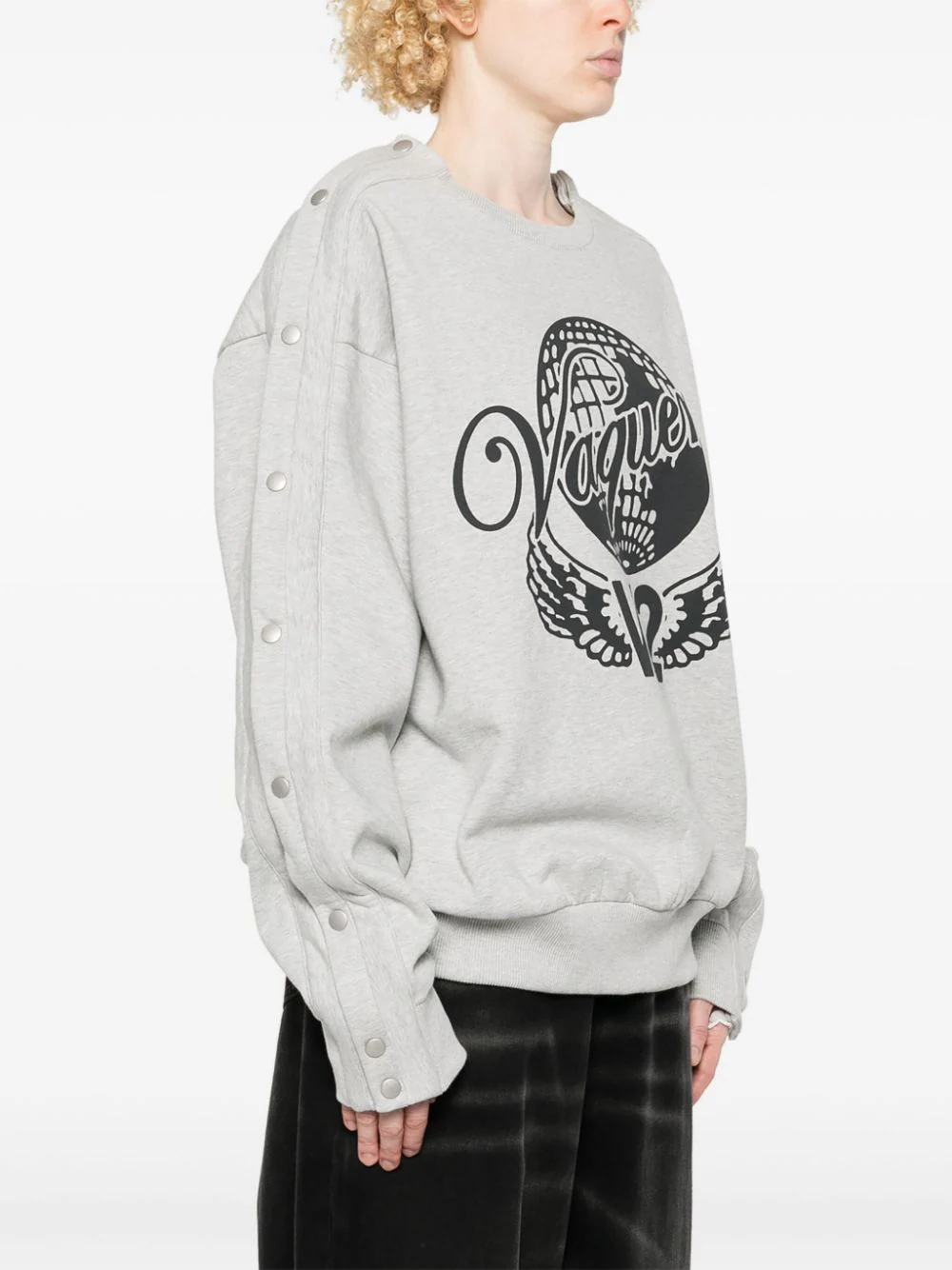 Women Snap Woven Sweatshirt