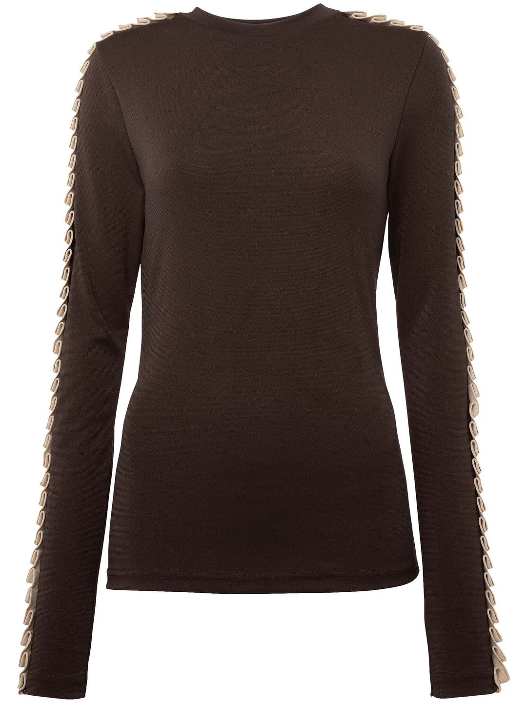 Pleated Trim Long Sleeve Underpinning Top