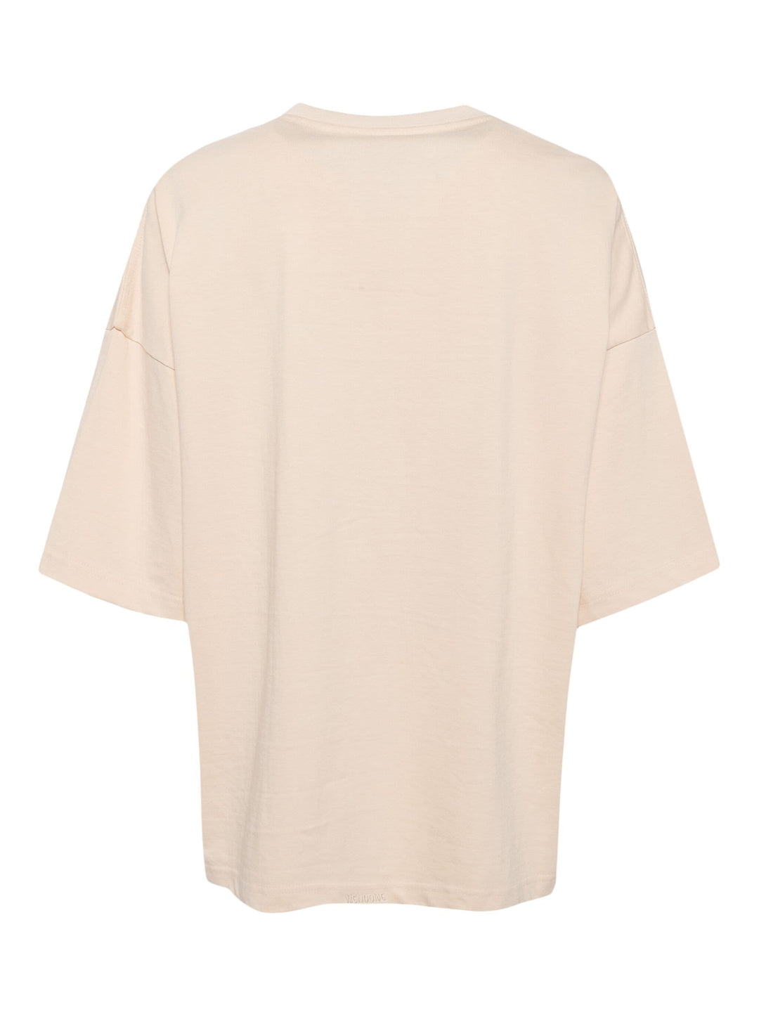 Beige Letter Logo Print T-Shirt