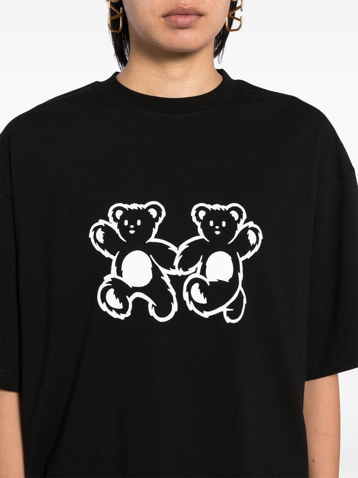 Black Teddy Bear Twins T-Shirt