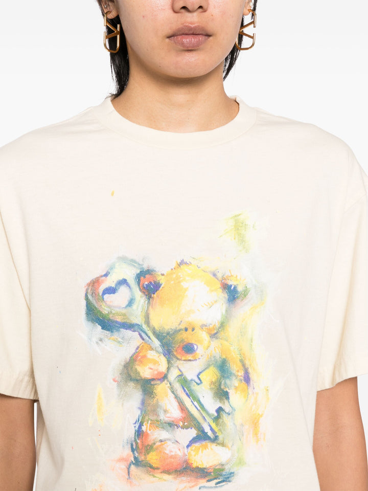 Beige Teddy Bear With Key T-Shirt