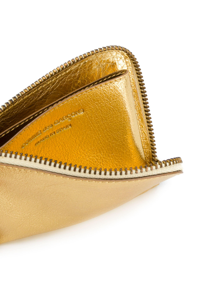 Gold And Silver L-Shape Zip Wallet