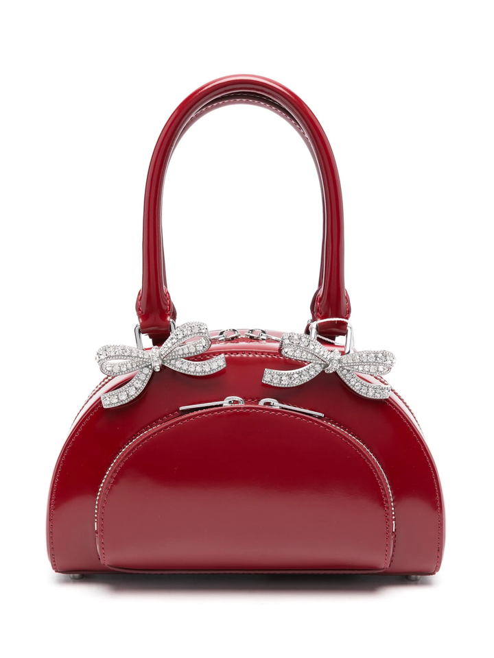 Burgundy Leather Curved Mini Bag