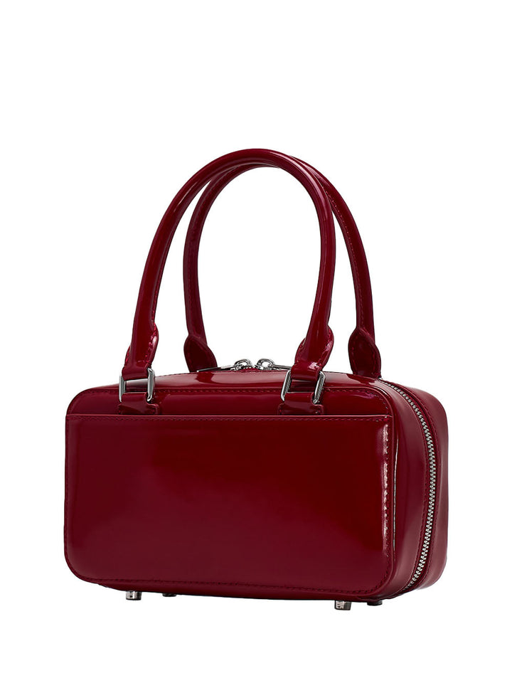 Burgundy Leather Mini Tote Bag