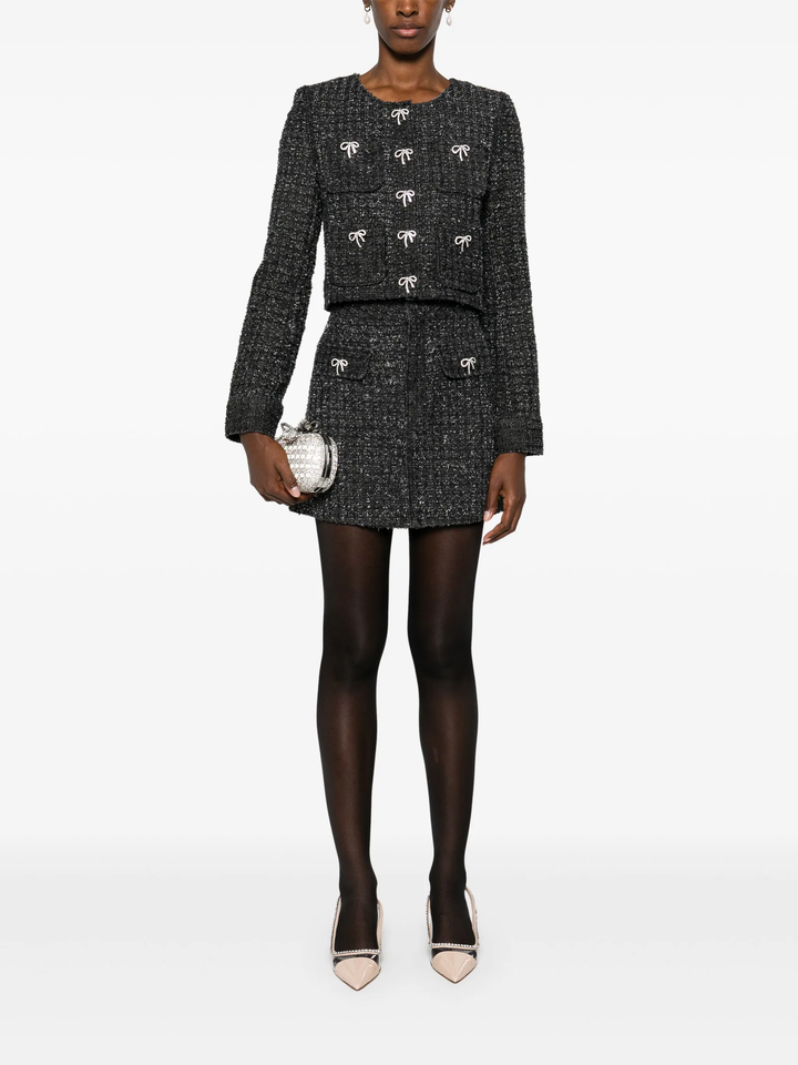 Black Textured Denim Jacket