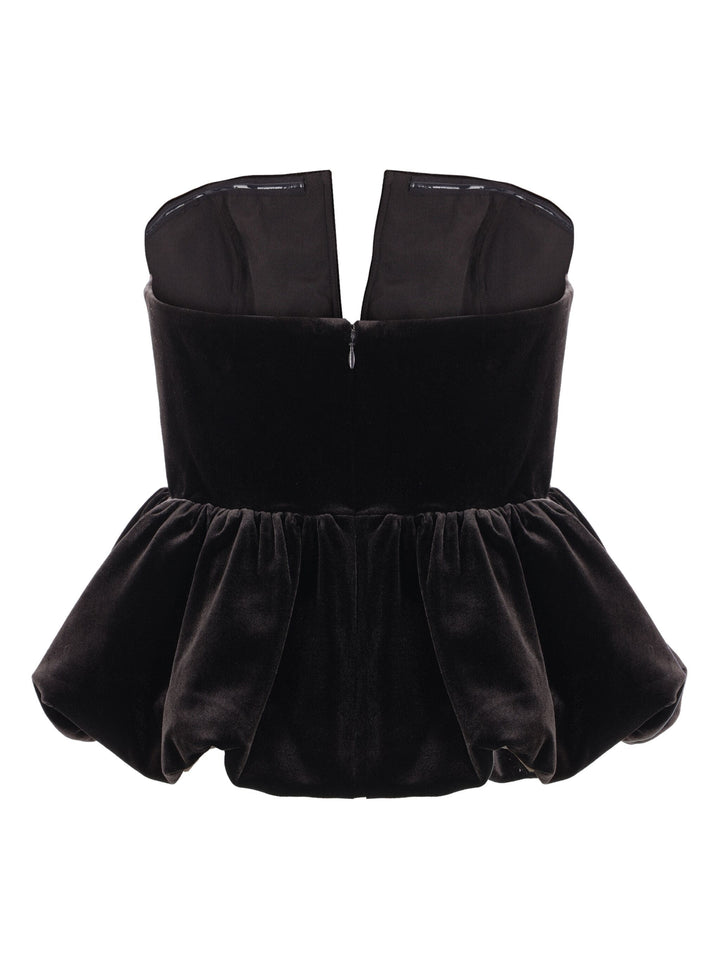 Black Velvet Bandeau Top