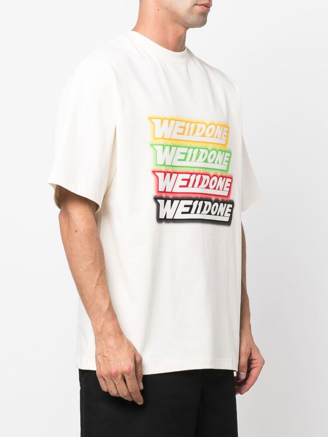 We11Done Rainbow Front Logo Printed T-Shirt