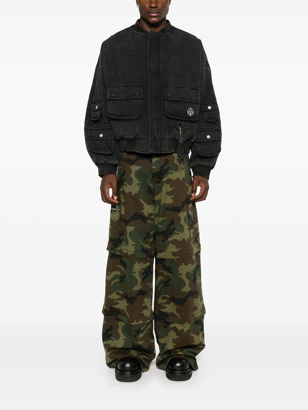 Washed Cargo Bomber Jacket