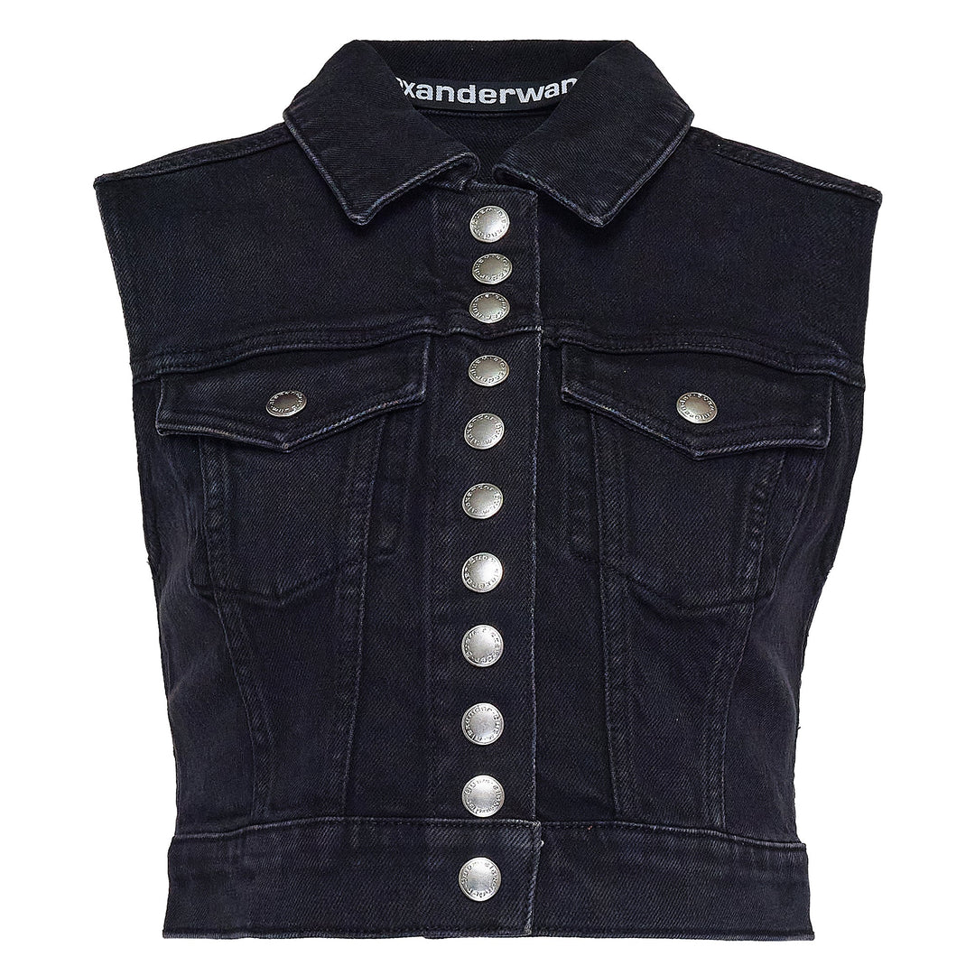 Snap Front Trucker Vest Top